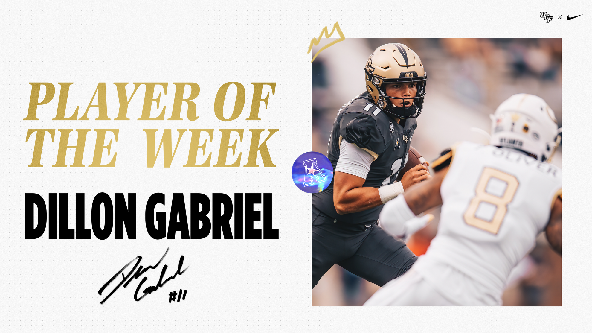 Dillon Gabriel Sets UCF Record with 18 Consecutive Completions - Black &  Gold Banneret